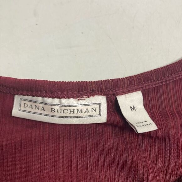DANA BUCHMAN‎ Women’s Top Size Medium Wine Short Sleeves - Picture 5 of 8